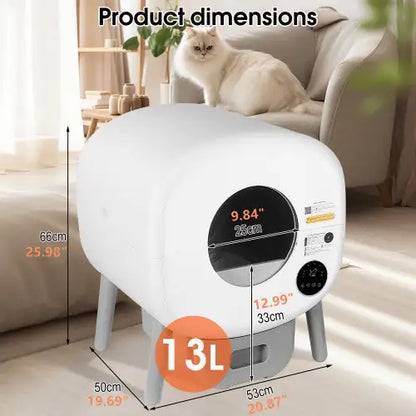 SmartClean™ Self-Cleaning Cat Litter Box – App-Controlled with Safety Sensors & Ambient Light