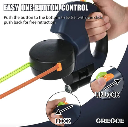 Dual Retractable Dog Leash – Effortless Control for Small Breeds