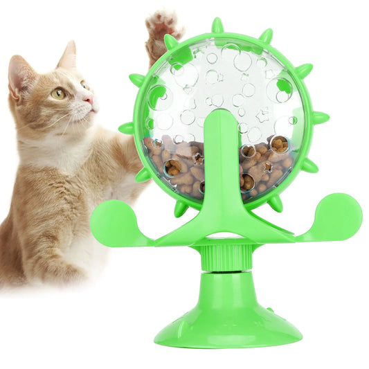 Interactive 360° Rotating Cat Puzzle Toy with Food Dispenser