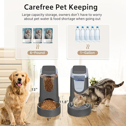 No-Mess Auto Pet Feeder & Waterer – Perfect for Busy Pet Owners!