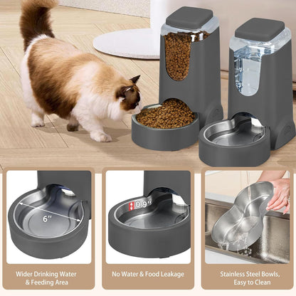 No-Mess Auto Pet Feeder & Waterer – Perfect for Busy Pet Owners!