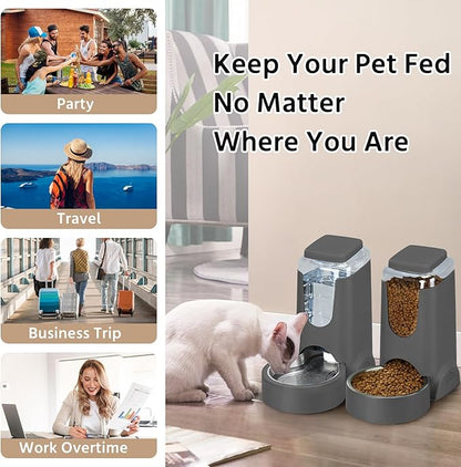 No-Mess Auto Pet Feeder & Waterer – Perfect for Busy Pet Owners!