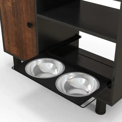 Deluxe Pet Feeding Station with Dual Pull-Out Bowls