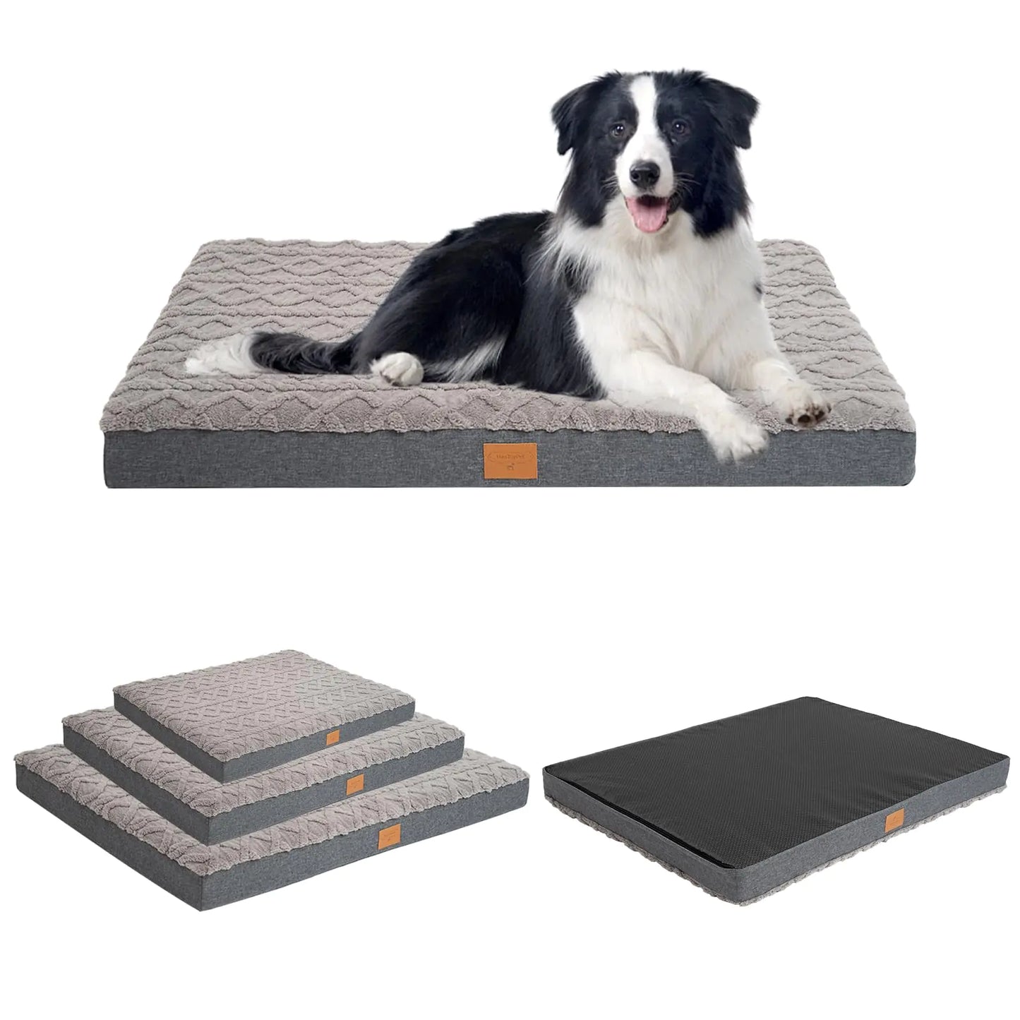 Luxury Ortho Dog Bed 36x27x3 - Egg Crate Foam, Waterproof & Easy Clean, Fits Large Dogs