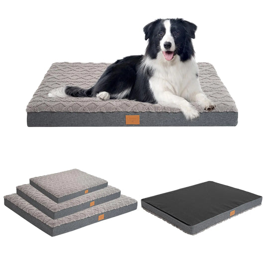 Luxury Ortho Dog Bed 36x27x3 - Egg Crate Foam, Waterproof & Easy Clean, Fits Large Dogs