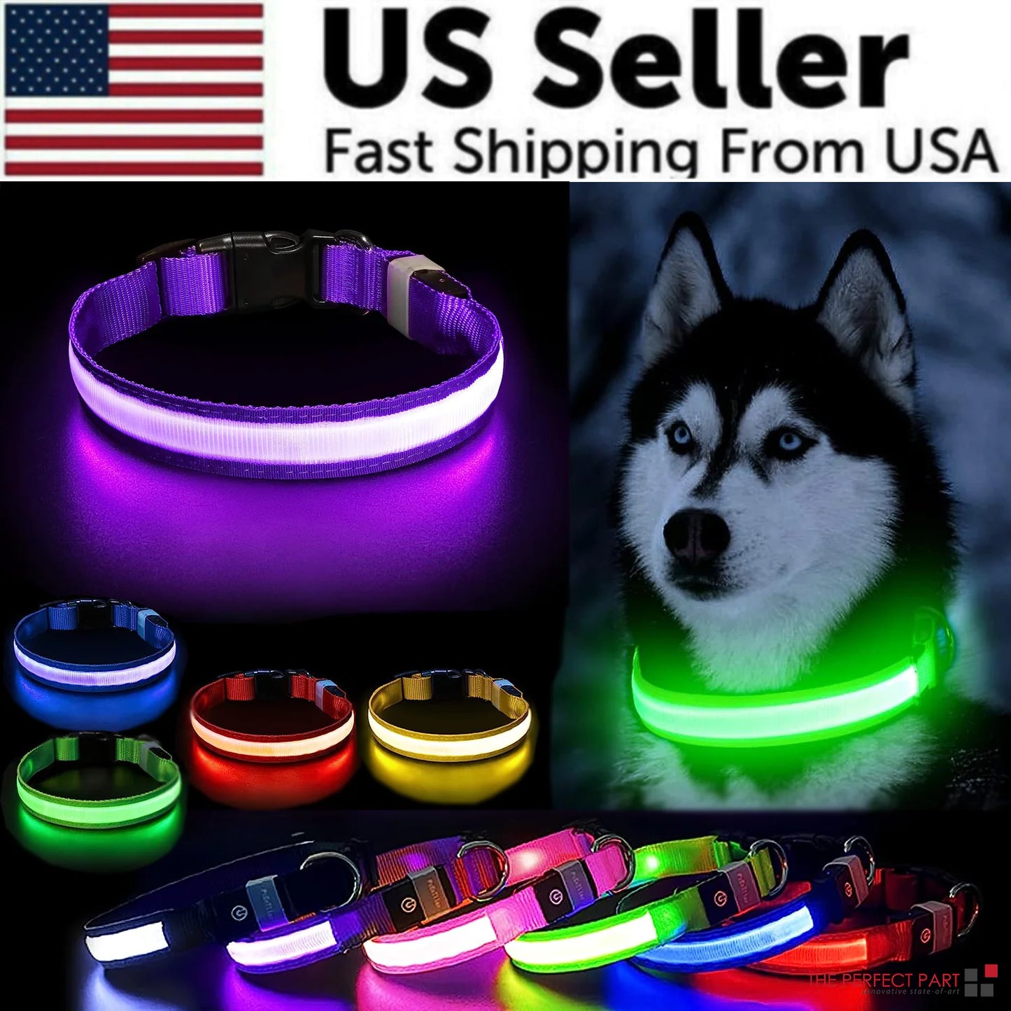 BrightGlow LED Dog Collar