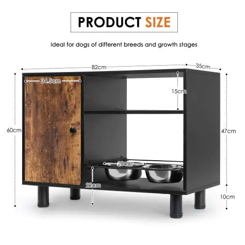 Deluxe Pet Feeding Station with Dual Pull-Out Bowls