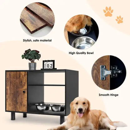 Deluxe Pet Feeding Station with Dual Pull-Out Bowls