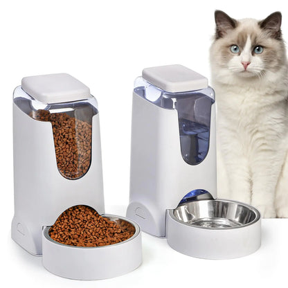 No-Mess Auto Pet Feeder & Waterer – Perfect for Busy Pet Owners!