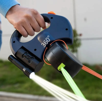 Dual Retractable Dog Leash – Effortless Control for Small Breeds